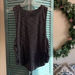 Lululemon Sleeveless Dark Gray Top with Side Details